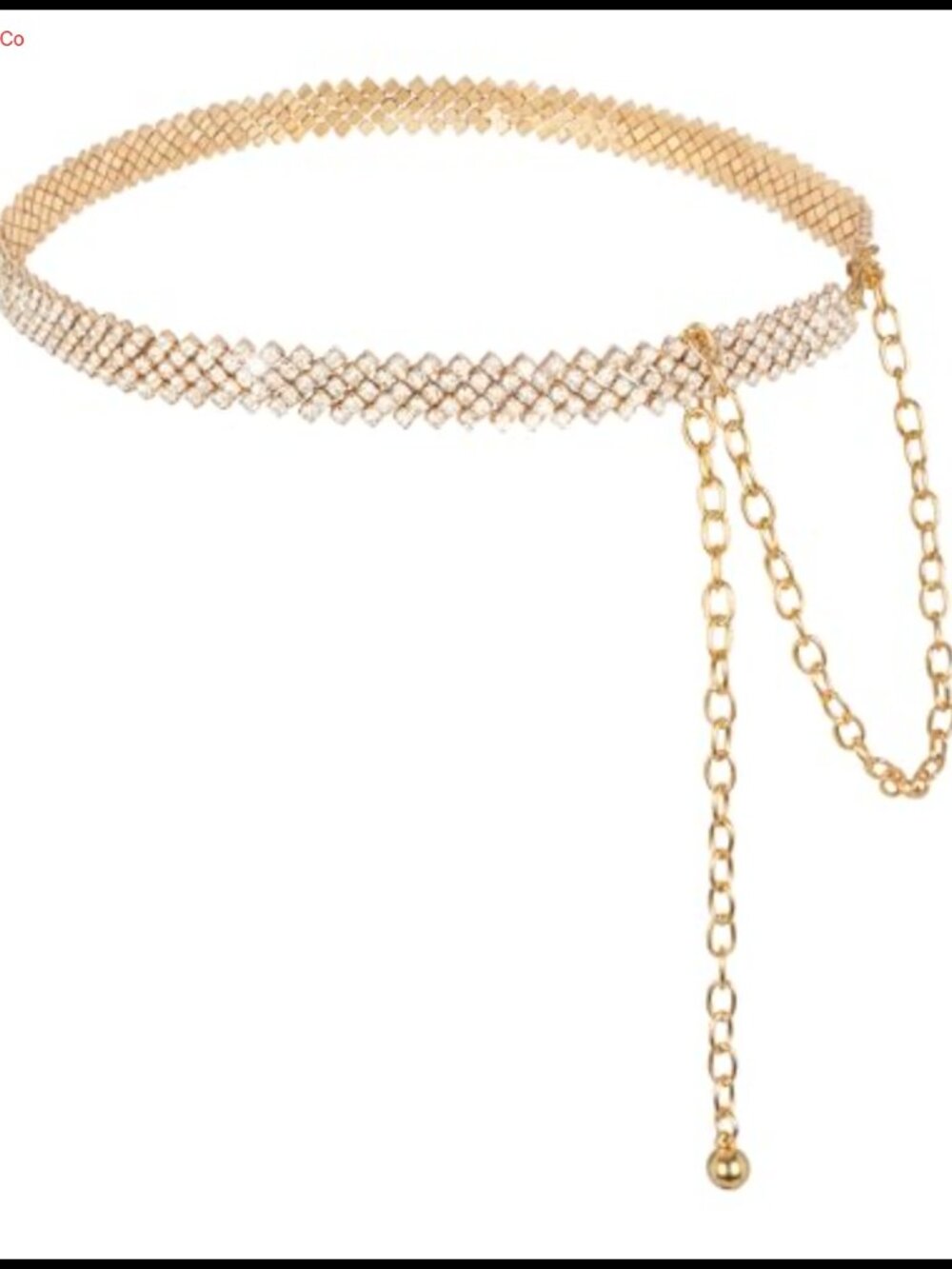 Rhinestone Waist Chain Belt Adjustable Lobster Clasp for Dresses